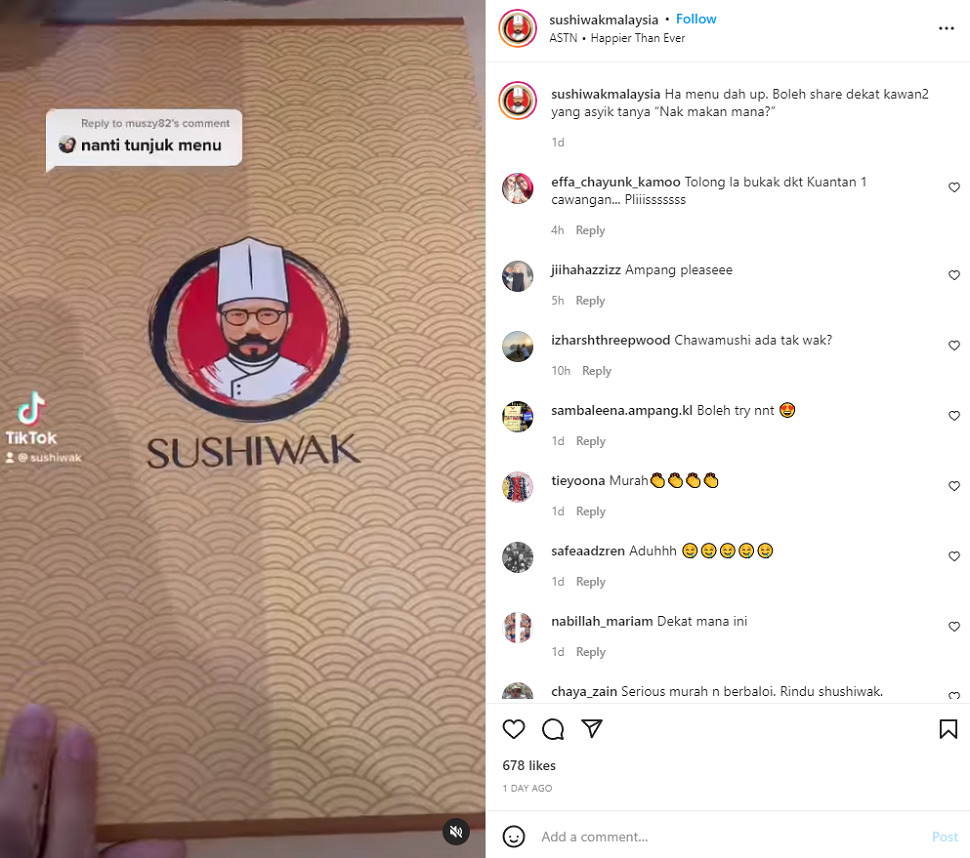 Foto Instagram @sushiwakmalaysia